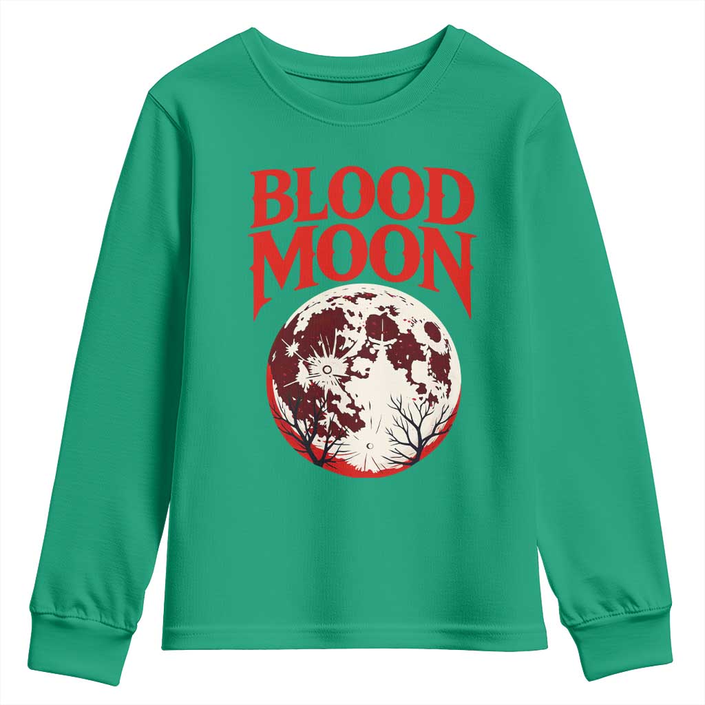 Retro Blood Moon Graphic Youth Sweatshirt Mystic Celestial Gothic Astronomy Art