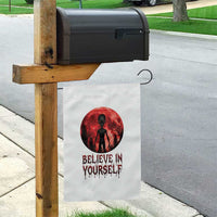Creepy Alien Believe In Yourself Garden Flag Funny Blood Moon Sci-Fi Horror Graphic