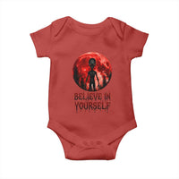 Creepy Alien Believe In Yourself Baby Onesie Funny Blood Moon Sci-Fi Horror Graphic