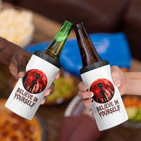 Creepy Alien Believe In Yourself 4 in 1 Can Cooler Tumbler Funny Blood Moon Sci-Fi Horror Graphic