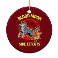 Funny Blood Moon Side Effects Wolf and Chihuahua Dog Humor Graphic Ceramic Ornament