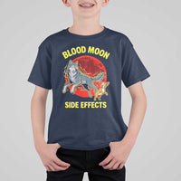 Funny Blood Moon Side Effects Wolf and Chihuahua Dog Humor Graphic T Shirt For Kid