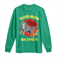 Funny Blood Moon Side Effects Wolf and Chihuahua Dog Humor Graphic Long Sleeve Shirt