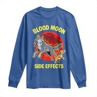 Funny Blood Moon Side Effects Wolf and Chihuahua Dog Humor Graphic Long Sleeve Shirt