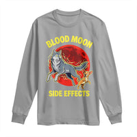 Funny Blood Moon Side Effects Wolf and Chihuahua Dog Humor Graphic Long Sleeve Shirt