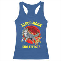 Funny Blood Moon Side Effects Wolf and Chihuahua Dog Humor Graphic Racerback Tank Top