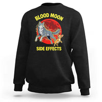 Funny Blood Moon Side Effects Wolf and Chihuahua Dog Humor Graphic Sweatshirt