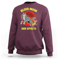 Funny Blood Moon Side Effects Wolf and Chihuahua Dog Humor Graphic Sweatshirt