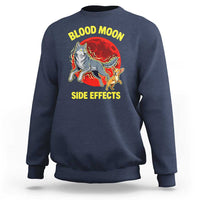 Funny Blood Moon Side Effects Wolf and Chihuahua Dog Humor Graphic Sweatshirt