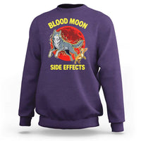 Funny Blood Moon Side Effects Wolf and Chihuahua Dog Humor Graphic Sweatshirt