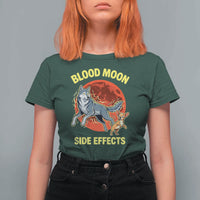 Funny Blood Moon Side Effects Wolf and Chihuahua Dog Humor Graphic T Shirt For Women