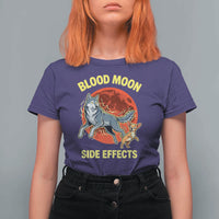 Funny Blood Moon Side Effects Wolf and Chihuahua Dog Humor Graphic T Shirt For Women