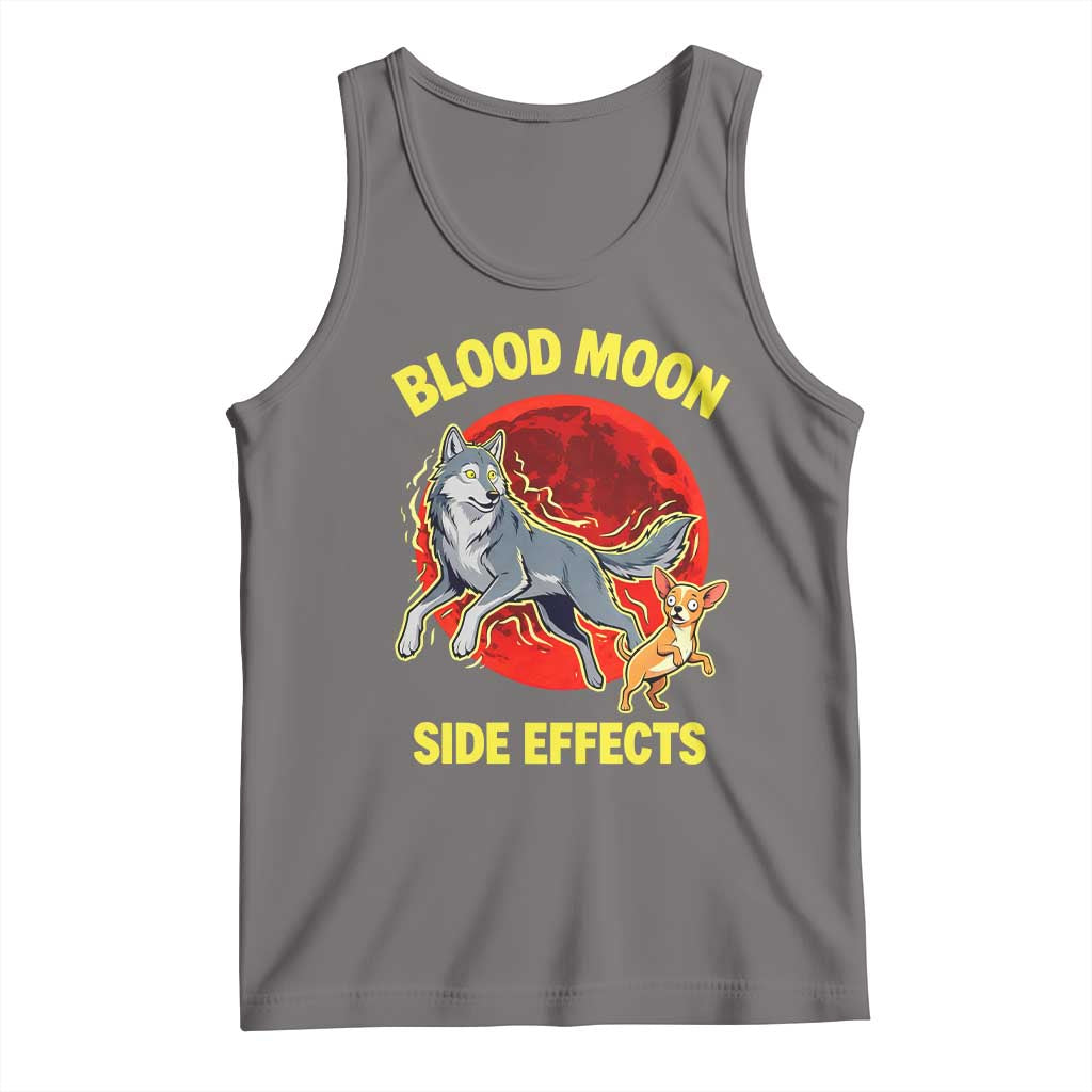 Funny Blood Moon Side Effects Wolf and Chihuahua Dog Humor Graphic Tank Top