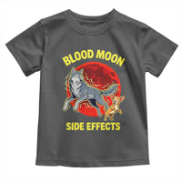 Funny Blood Moon Side Effects Wolf and Chihuahua Dog Humor Graphic Toddler T Shirt