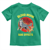 Funny Blood Moon Side Effects Wolf and Chihuahua Dog Humor Graphic Toddler T Shirt
