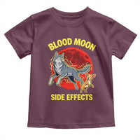Funny Blood Moon Side Effects Wolf and Chihuahua Dog Humor Graphic Toddler T Shirt