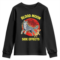 Funny Blood Moon Side Effects Wolf and Chihuahua Dog Humor Graphic Youth Sweatshirt