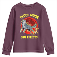 Funny Blood Moon Side Effects Wolf and Chihuahua Dog Humor Graphic Youth Sweatshirt