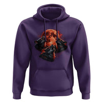 Majestic Three Wolves Howling at Red Blood Moon Graphic Hoodie Wild Nature with Celestial Astronomy