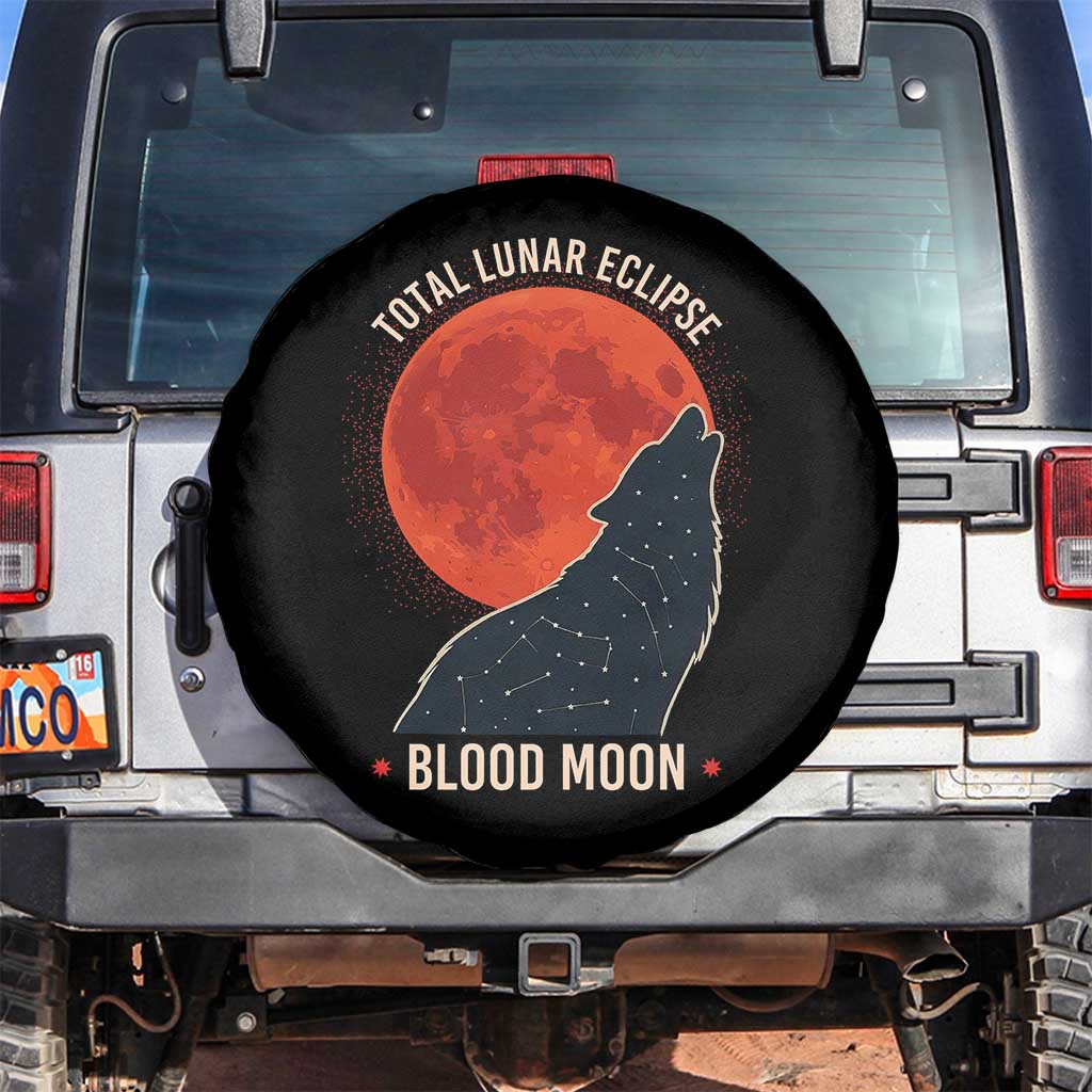 Total Lunar Eclipse March 3 2026 Spare Tire Cover Constellation Wolf Souvenir Graphic
