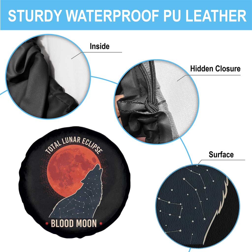 Total Lunar Eclipse March 3 2026 Spare Tire Cover Constellation Wolf Souvenir Graphic