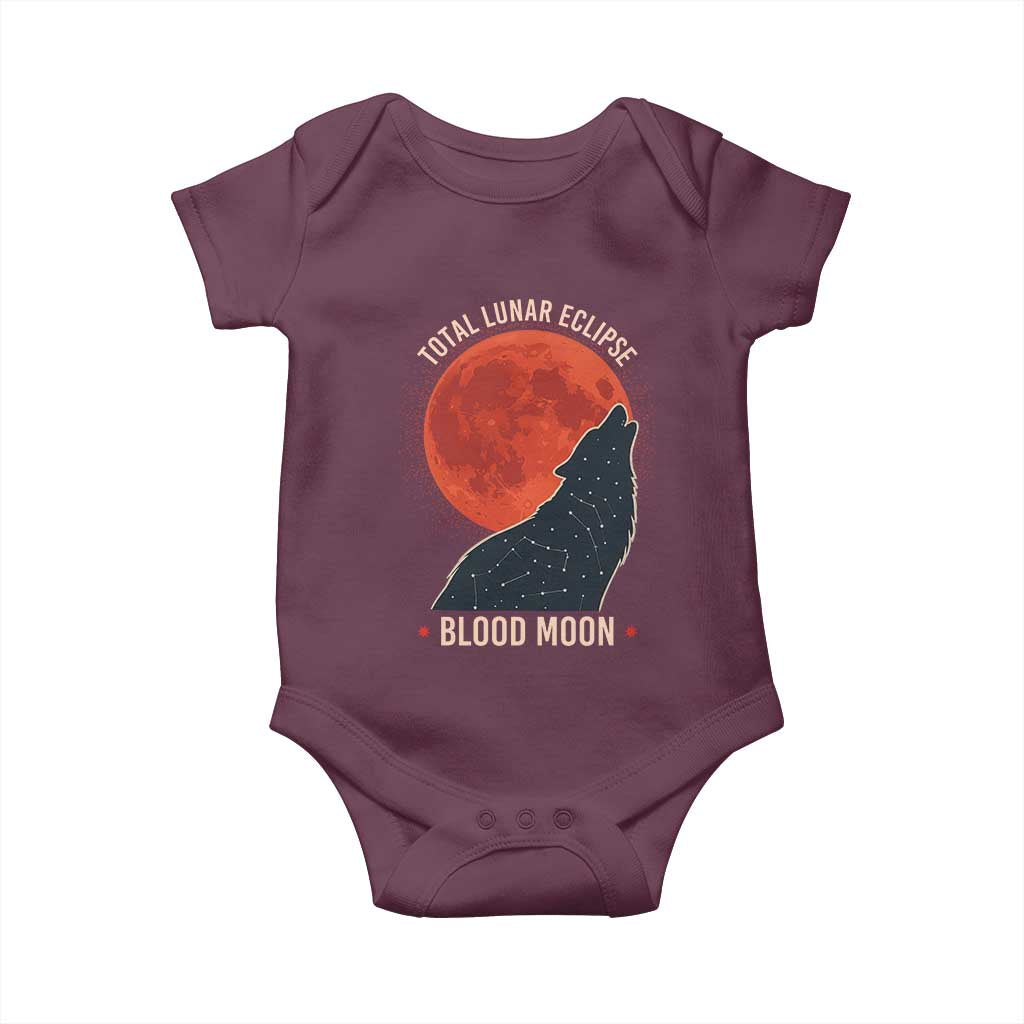 Total Lunar Eclipse March 3 2026 Baby Onesie Constellation Wolf Souvenir Graphic