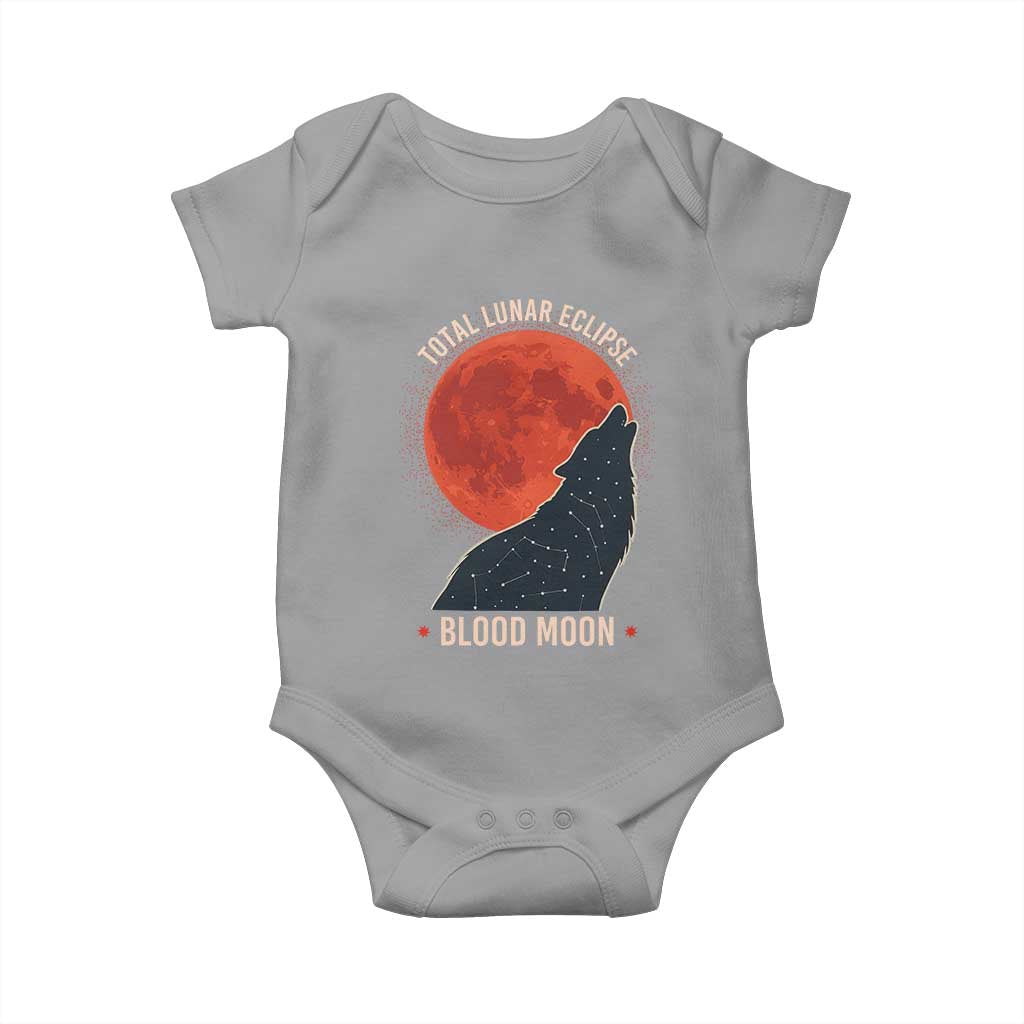 Total Lunar Eclipse March 3 2026 Baby Onesie Constellation Wolf Souvenir Graphic