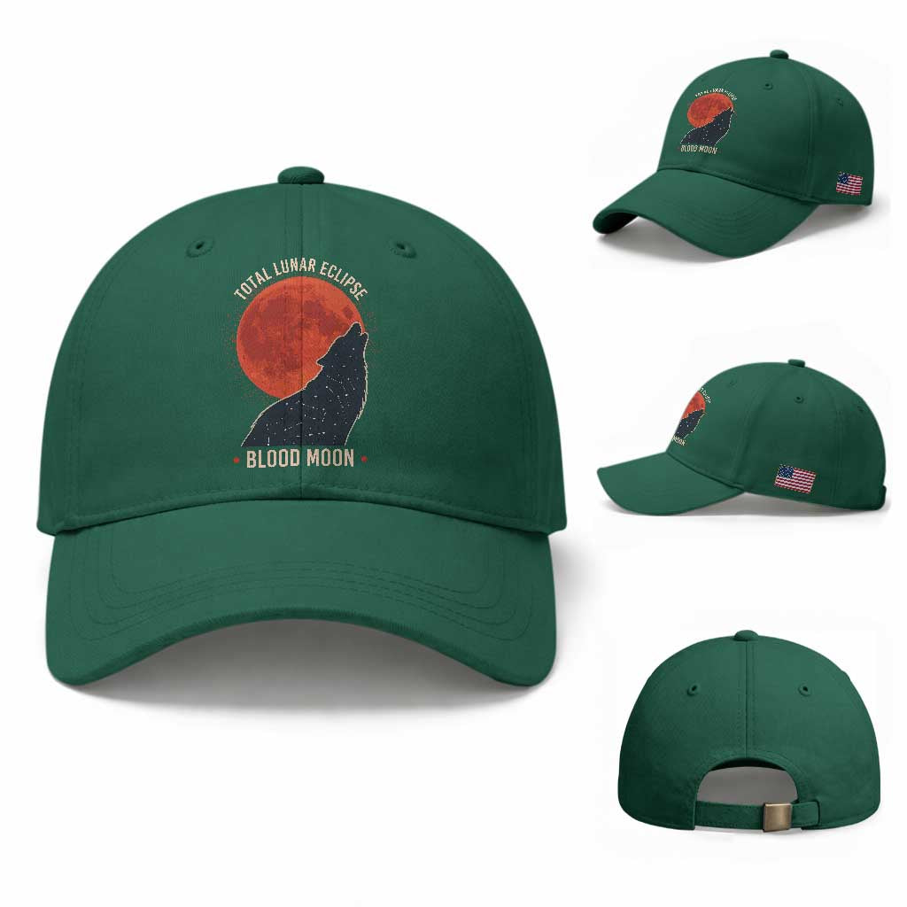Total Lunar Eclipse March 3 2026 Baseball Cap Constellation Wolf Souvenir Graphic