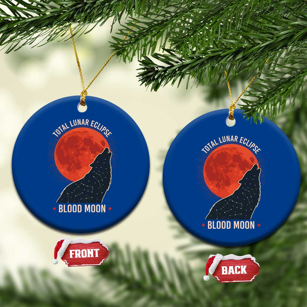Total Lunar Eclipse March 3 2026 Ceramic Ornament Constellation Wolf Souvenir Graphic