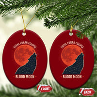 Total Lunar Eclipse March 3 2026 Ceramic Ornament Constellation Wolf Souvenir Graphic