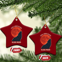 Total Lunar Eclipse March 3 2026 Ceramic Ornament Constellation Wolf Souvenir Graphic