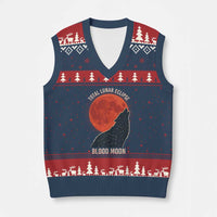 Total Lunar Eclipse March 3 2026 V-Neck Knit Sweater Vest Constellation Wolf Souvenir Graphic