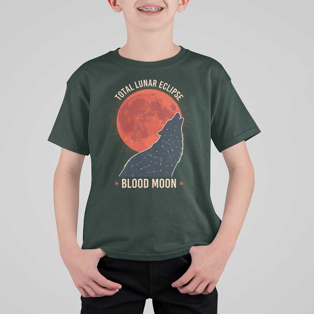 Total Lunar Eclipse March 3 2026 T Shirt For Kid Constellation Wolf Souvenir Graphic
