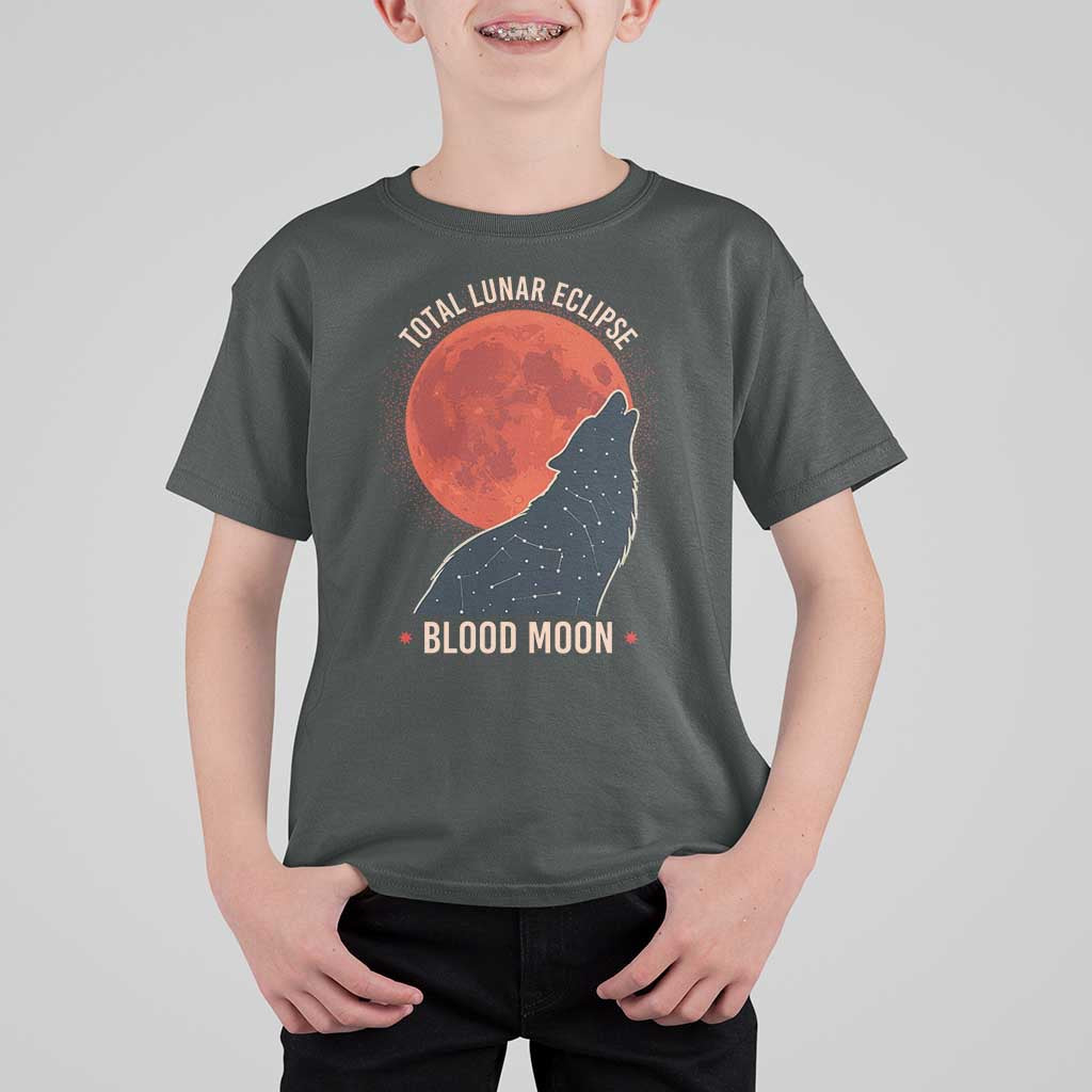 Total Lunar Eclipse March 3 2026 T Shirt For Kid Constellation Wolf Souvenir Graphic
