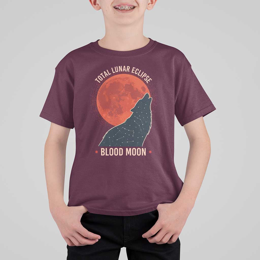 Total Lunar Eclipse March 3 2026 T Shirt For Kid Constellation Wolf Souvenir Graphic