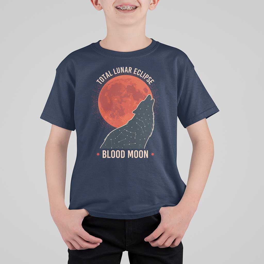 Total Lunar Eclipse March 3 2026 T Shirt For Kid Constellation Wolf Souvenir Graphic