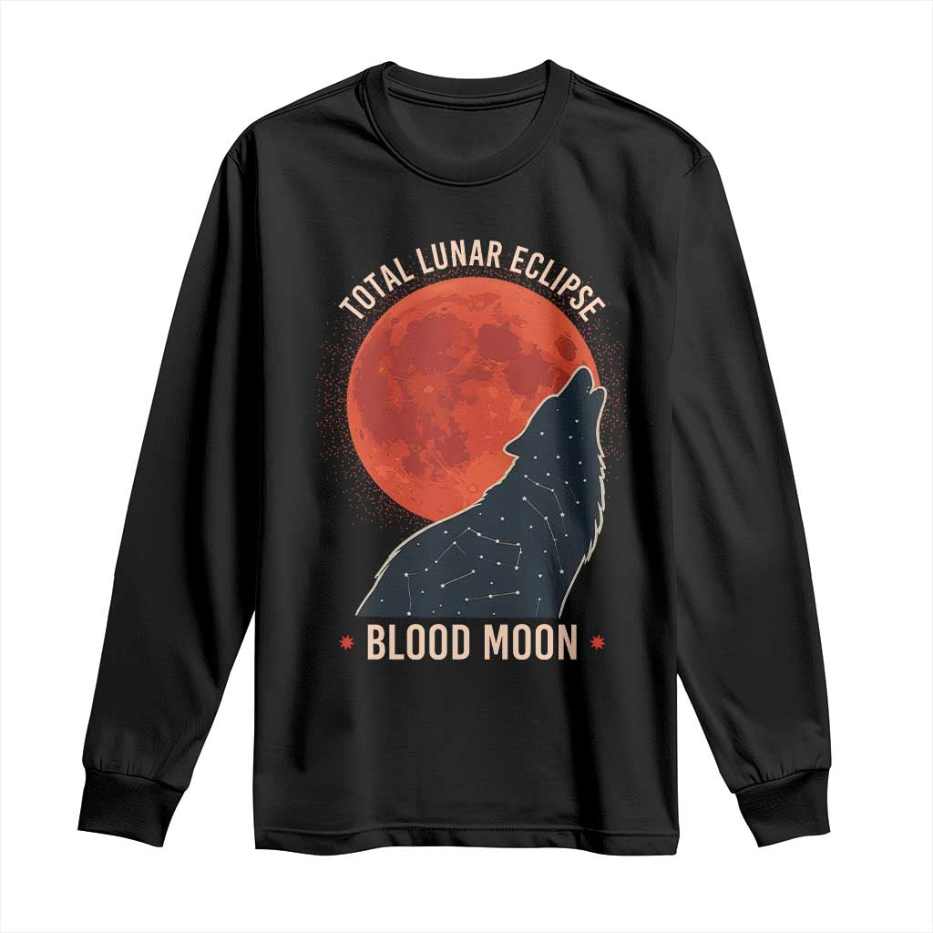 Total Lunar Eclipse March 3 2026 Long Sleeve Shirt Constellation Wolf Souvenir Graphic