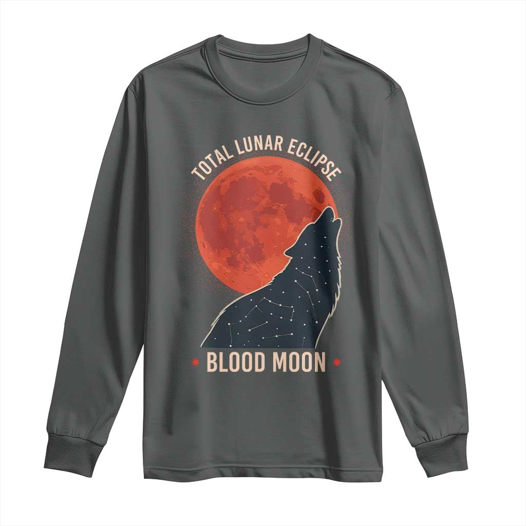 Total Lunar Eclipse March 3 2026 Long Sleeve Shirt Constellation Wolf Souvenir Graphic