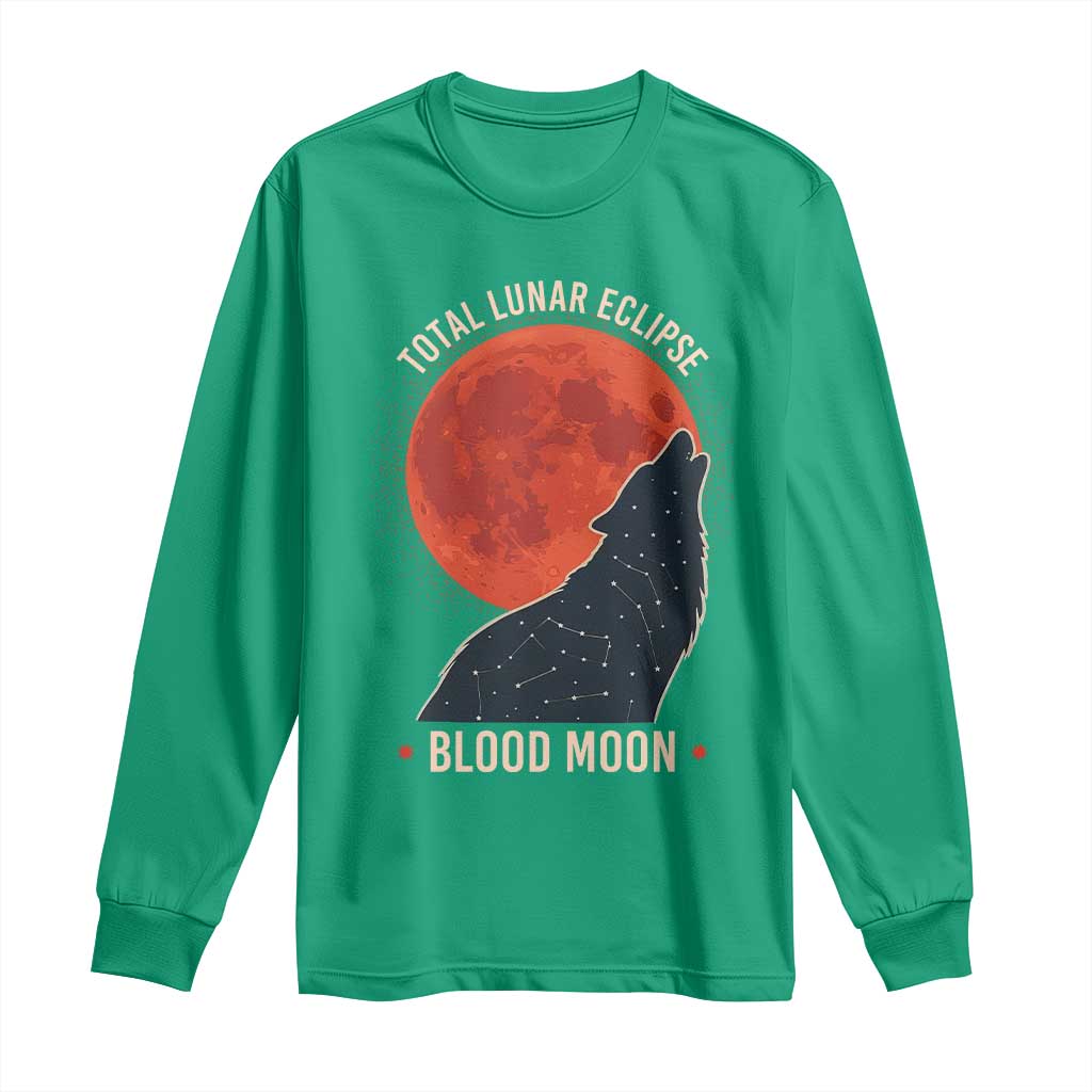Total Lunar Eclipse March 3 2026 Long Sleeve Shirt Constellation Wolf Souvenir Graphic