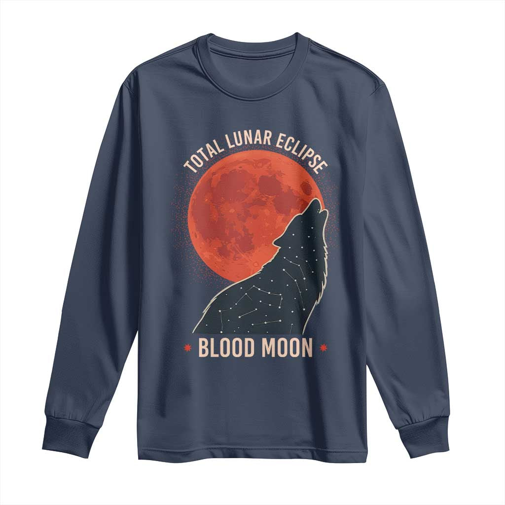 Total Lunar Eclipse March 3 2026 Long Sleeve Shirt Constellation Wolf Souvenir Graphic