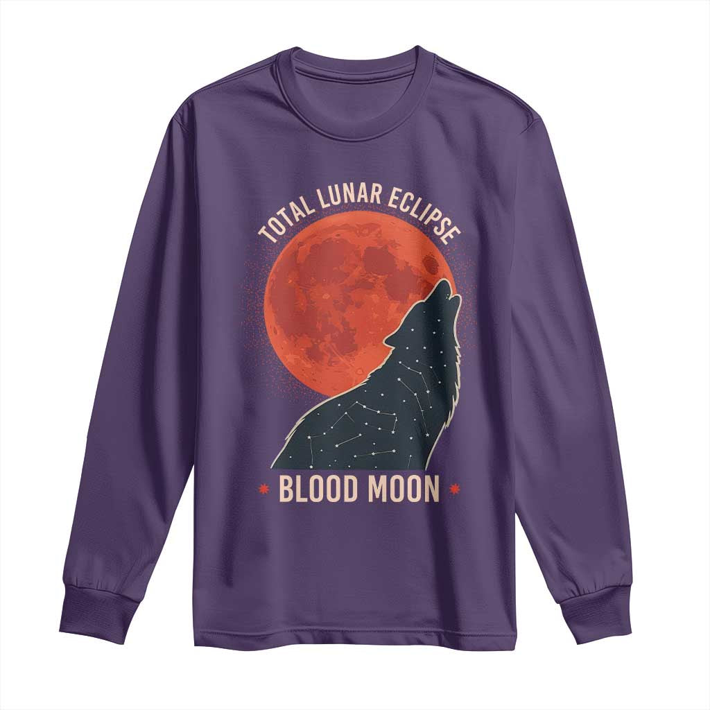 Total Lunar Eclipse March 3 2026 Long Sleeve Shirt Constellation Wolf Souvenir Graphic