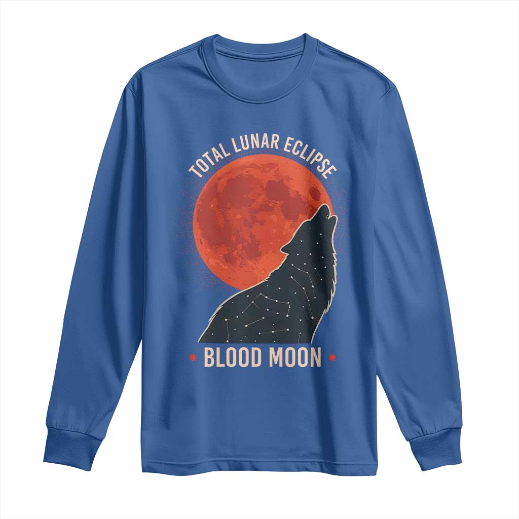 Total Lunar Eclipse March 3 2026 Long Sleeve Shirt Constellation Wolf Souvenir Graphic