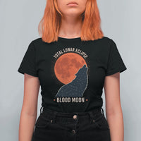 Total Lunar Eclipse March 3 2026 T Shirt For Women Constellation Wolf Souvenir Graphic
