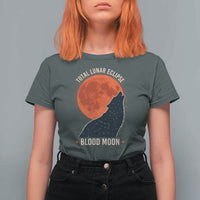 Total Lunar Eclipse March 3 2026 T Shirt For Women Constellation Wolf Souvenir Graphic