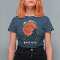 Total Lunar Eclipse March 3 2026 T Shirt For Women Constellation Wolf Souvenir Graphic