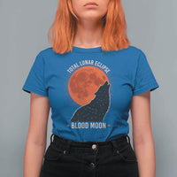 Total Lunar Eclipse March 3 2026 T Shirt For Women Constellation Wolf Souvenir Graphic