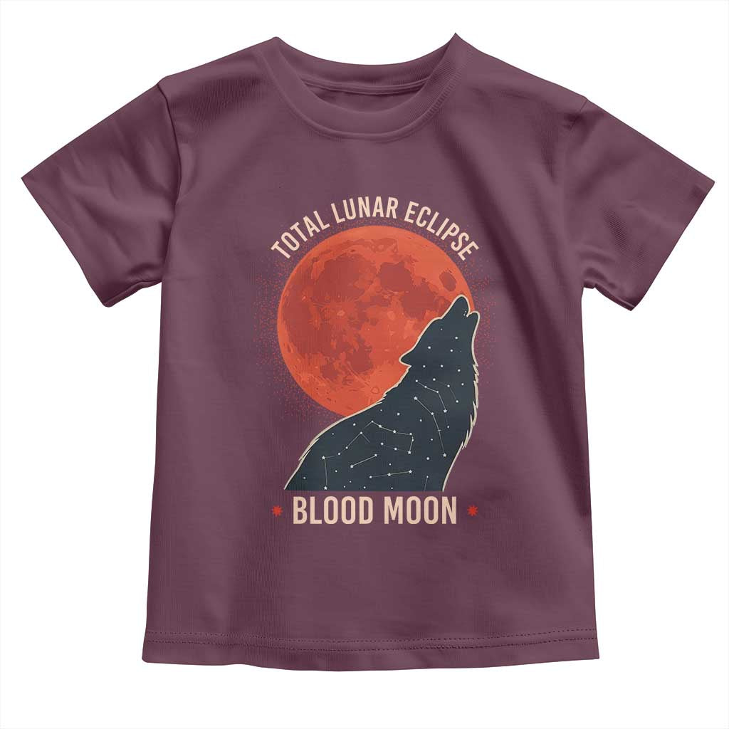 Total Lunar Eclipse March 3 2026 Toddler T Shirt Constellation Wolf Souvenir Graphic