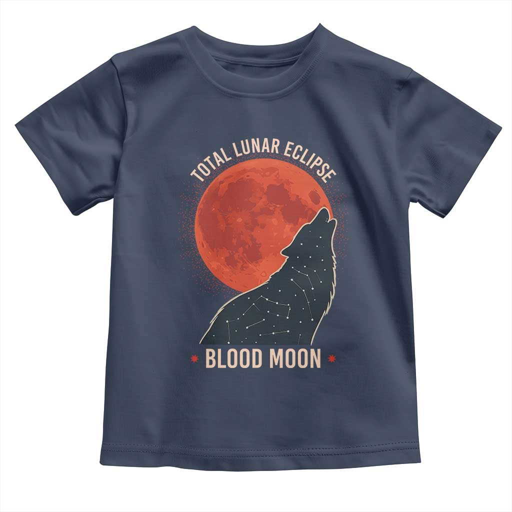 Total Lunar Eclipse March 3 2026 Toddler T Shirt Constellation Wolf Souvenir Graphic
