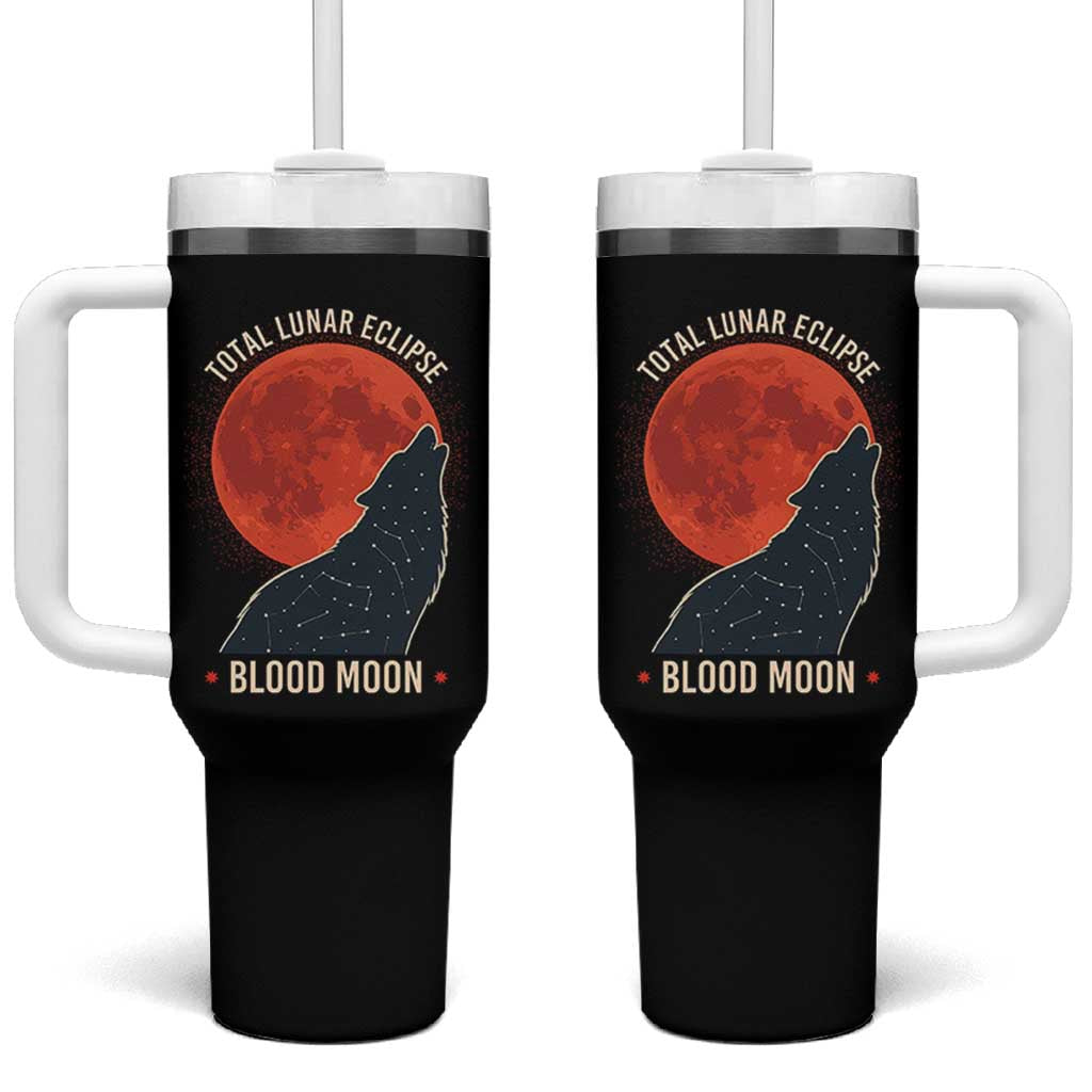 Total Lunar Eclipse March 3 2026 Tumbler With Handle Constellation Wolf Souvenir Graphic