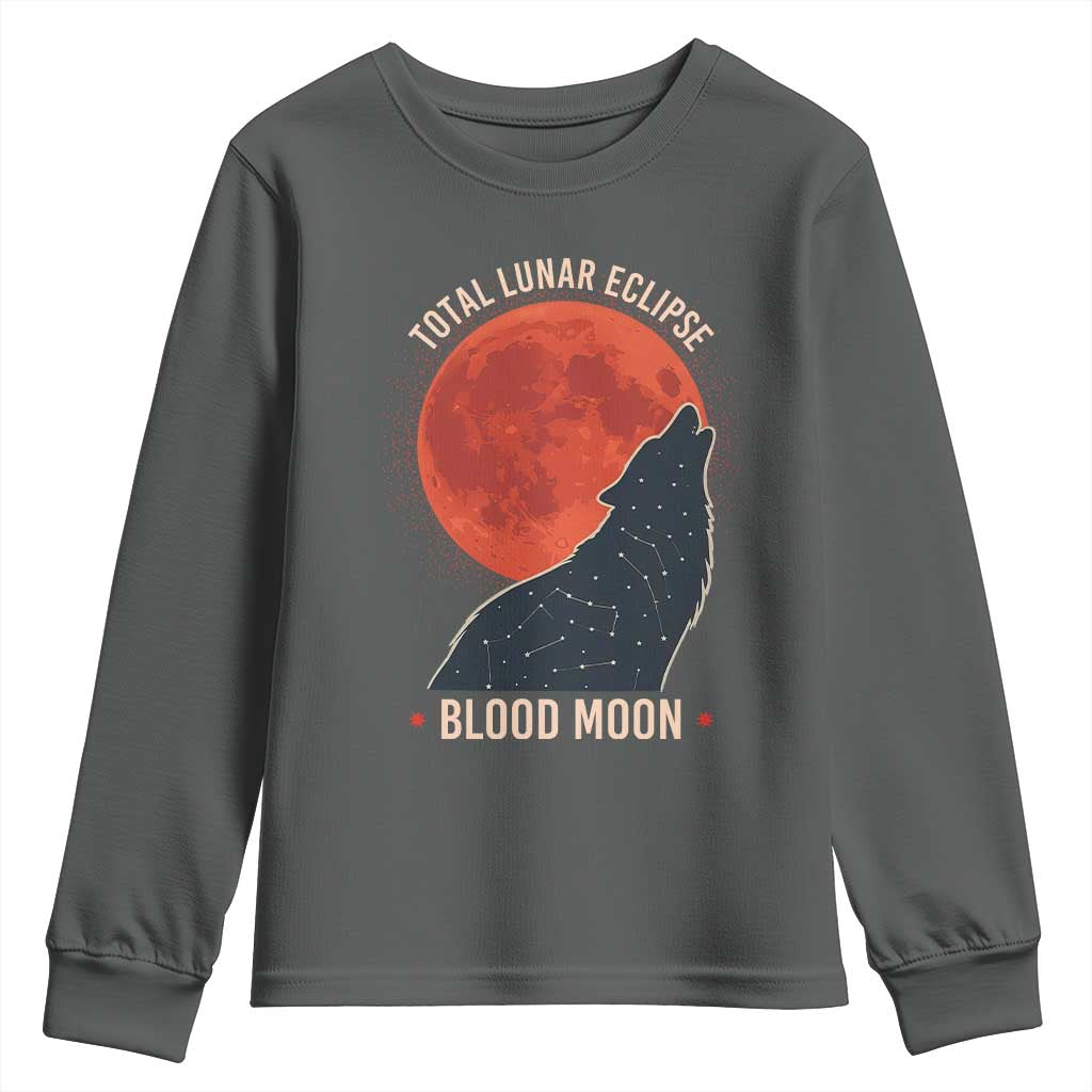 Total Lunar Eclipse March 3 2026 Youth Sweatshirt Constellation Wolf Souvenir Graphic